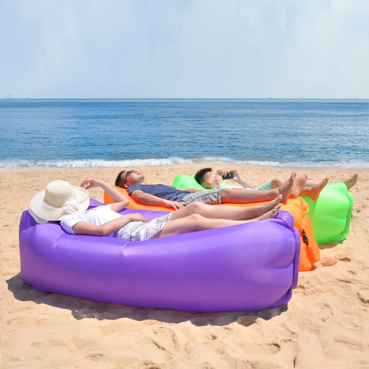 Inflatable Lounger Air Sofa Hammock for Backyard, Beach, Camping