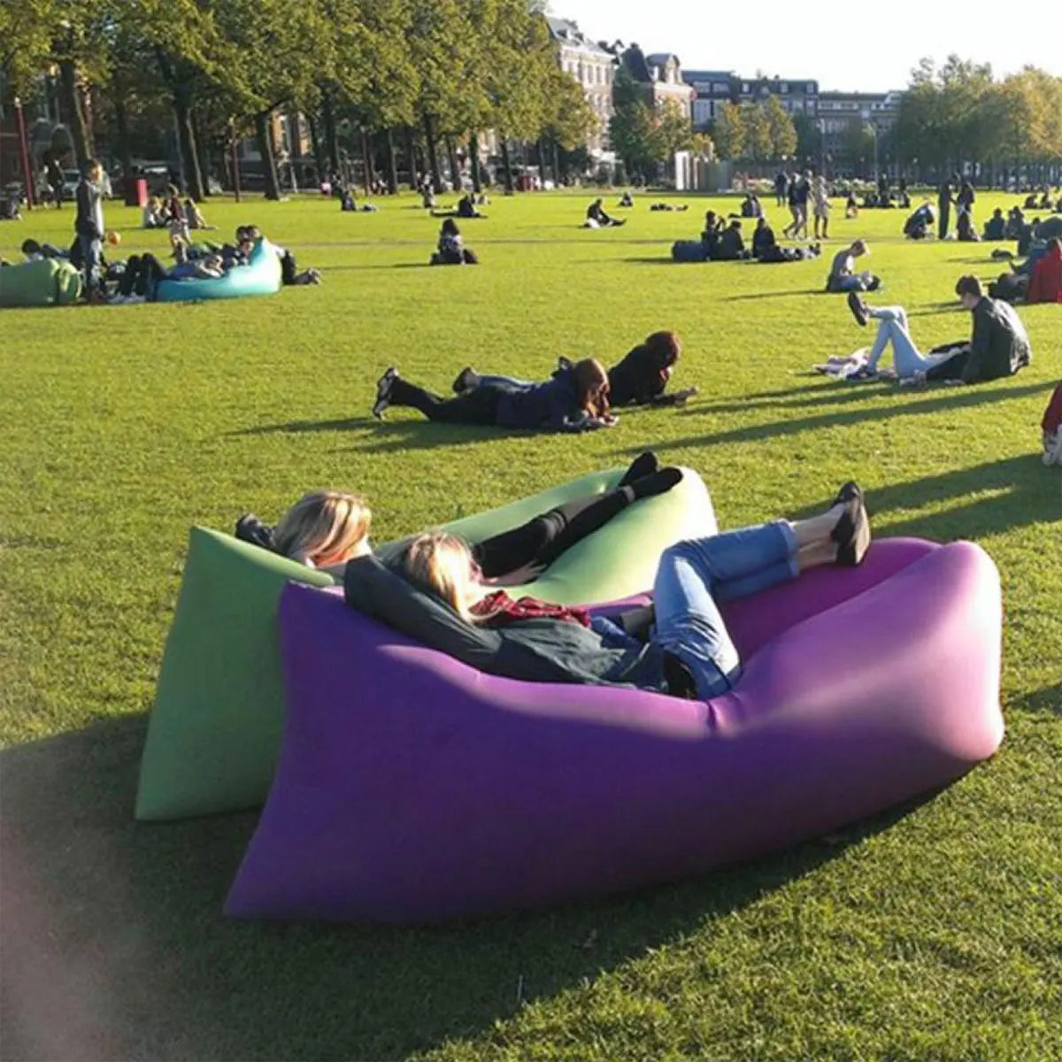 Inflatable Lounger Air Sofa Hammock for Backyard, Beach, Camping