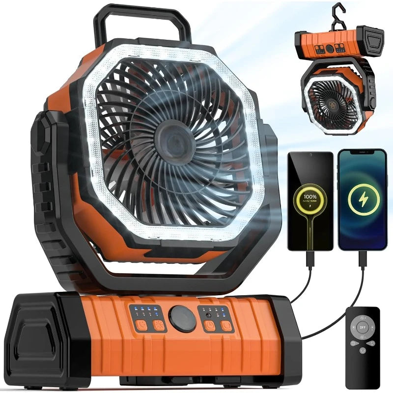 Camping Fan with LED Light & 20000mAh Battery
