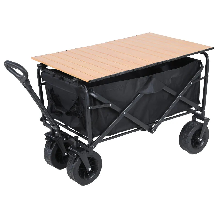 Heavy-Duty Folding Utility Wagon – Collapsible Trolley Cart for Beach, Camping & Garden Use