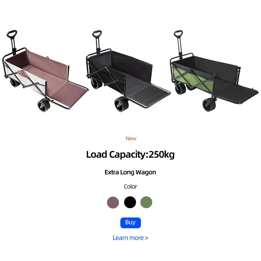 Heavy-Duty Folding Utility Wagon – Collapsible Trolley Cart for Beach, Camping & Garden Use