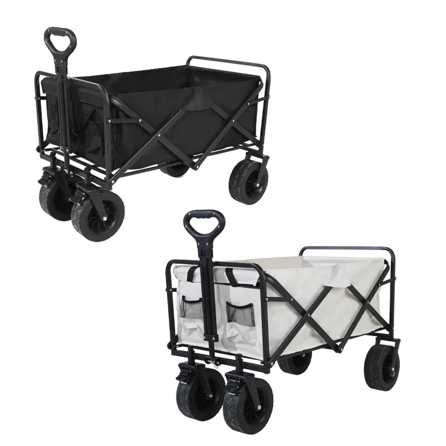 Heavy-Duty Folding Utility Wagon – Collapsible Trolley Cart for Beach, Camping & Garden Use