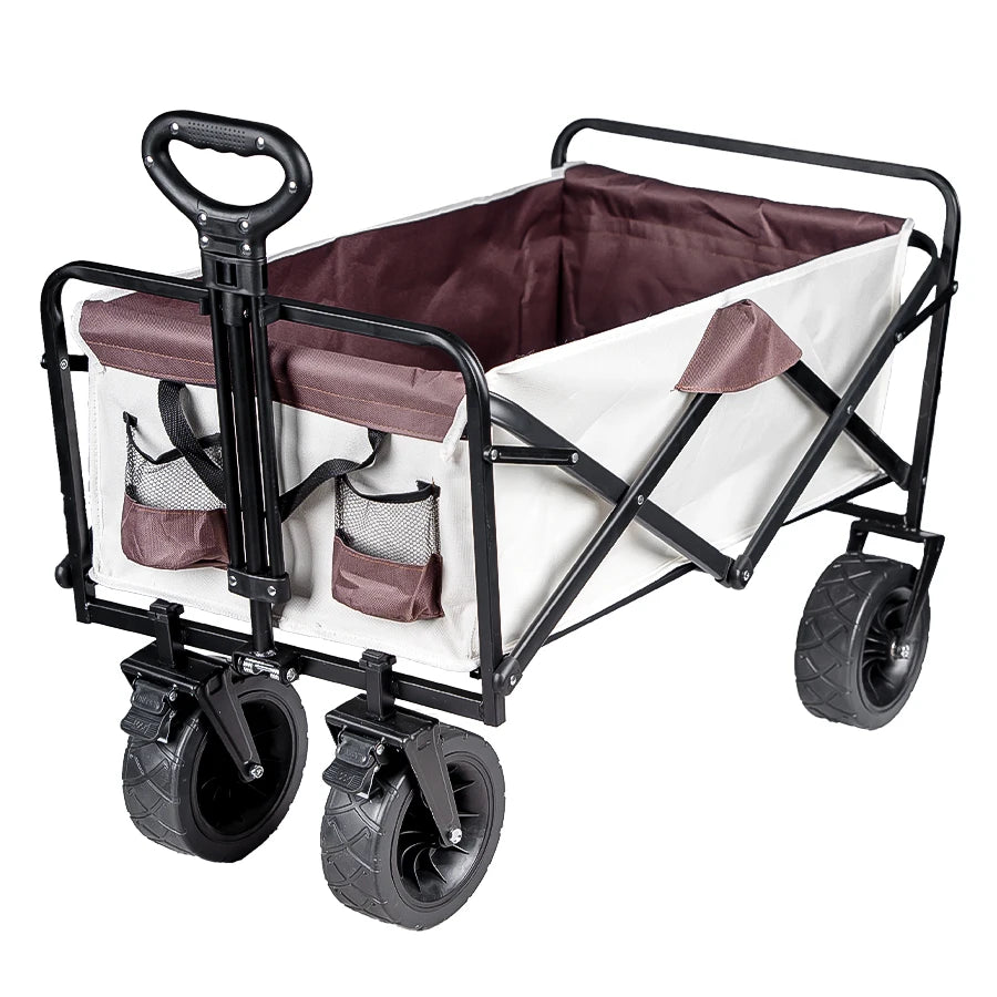 Heavy-Duty Folding Utility Wagon – Collapsible Trolley Cart for Beach, Camping & Garden Use