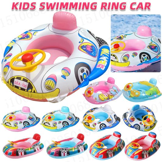 Inflatable Unicorn Car Boat Swim Ring for Kids