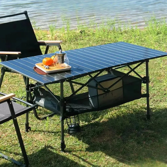 Outdoor Folding Table Aluminum Alloy Camping Desk Easy To Install Lightweight Picnic Tables Portable Storage Egg Roll Long Desks