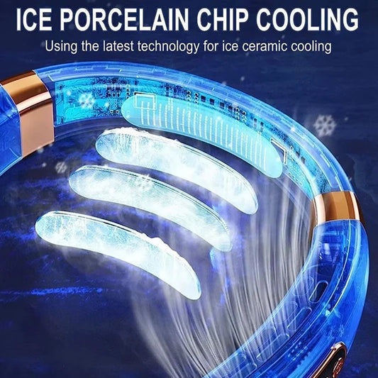 Portable Hanging Neck Fan Mini Digital Display