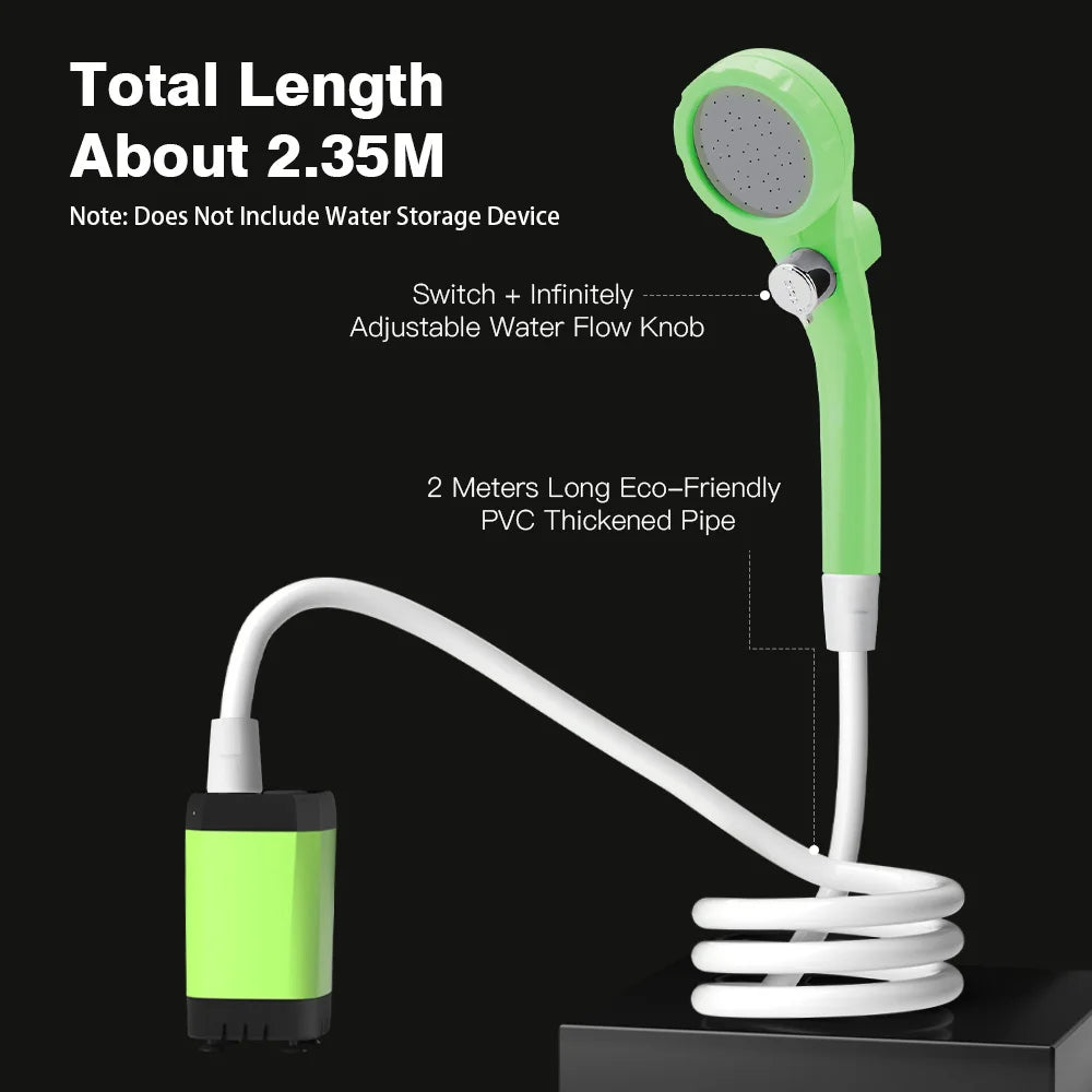 Portable Outdoor Camping Shower Kit – 6000mAh Digital Display Pump for RV & Travel