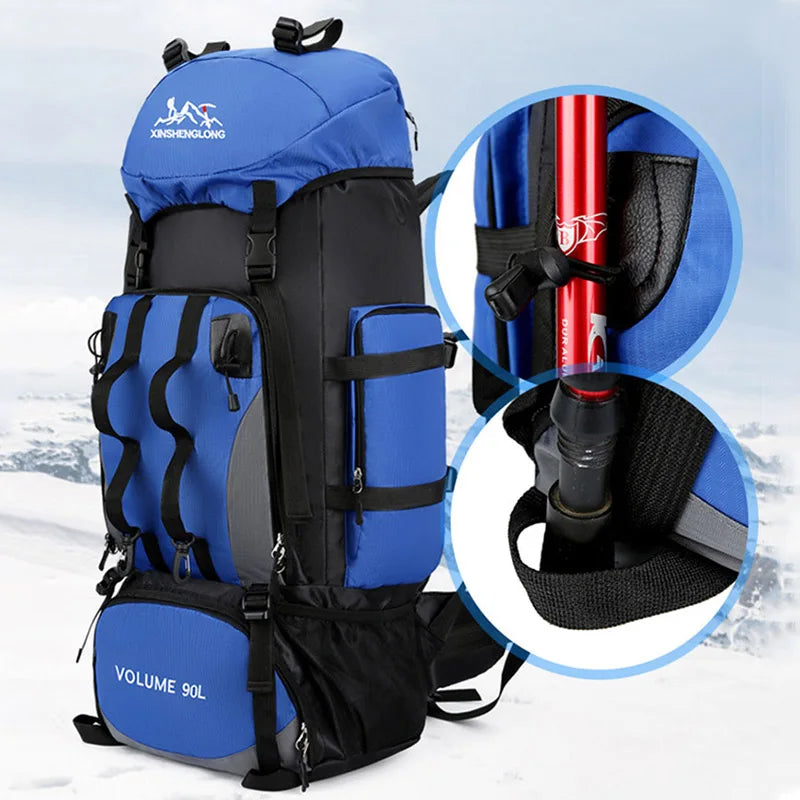 90L Waterproof Hiking Backpack – Large-Capacity Trekking Bag for Camping & Travel