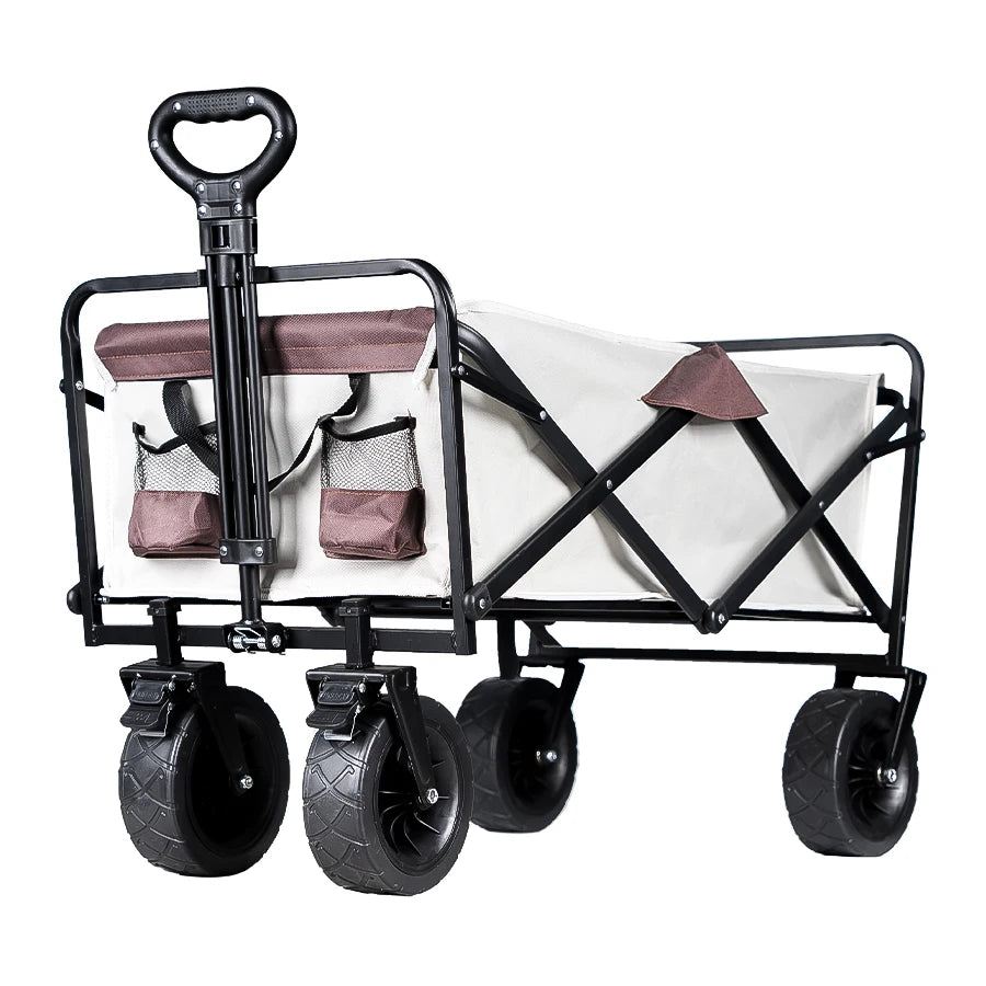 Heavy-Duty Folding Utility Wagon – Collapsible Trolley Cart for Beach, Camping & Garden Use