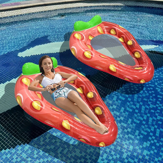 Giant Inflatable Strawberry Pool Float for Summer Fun
