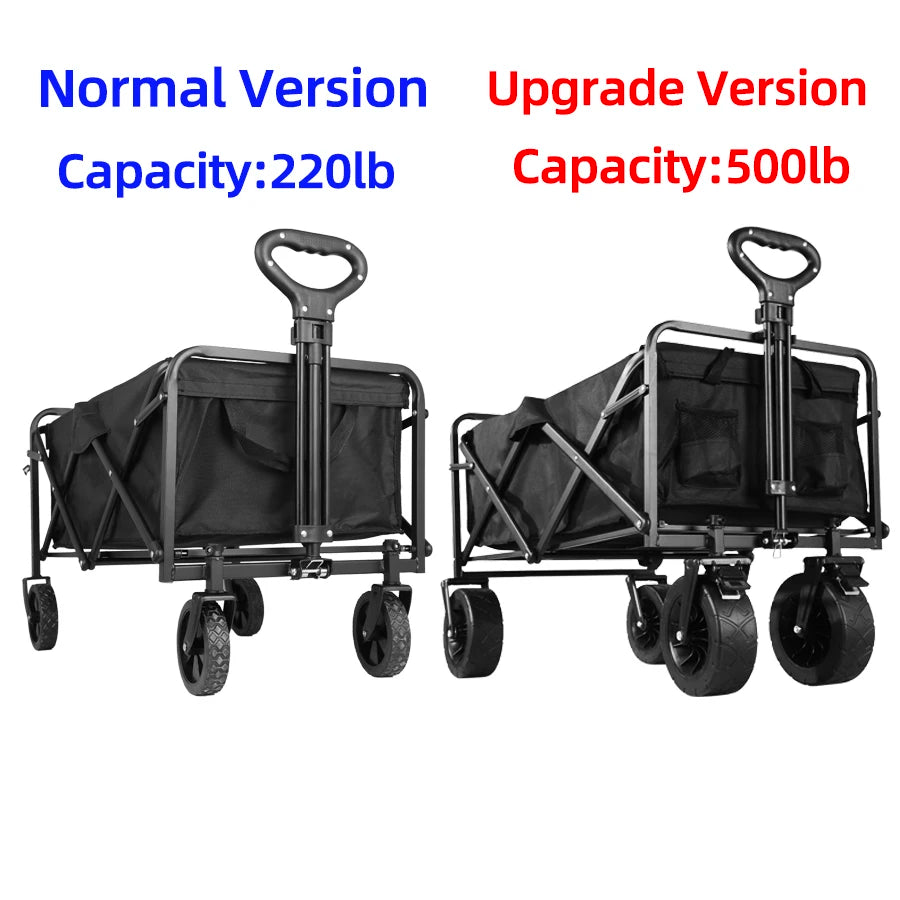 Heavy-Duty Folding Utility Wagon – Collapsible Trolley Cart for Beach, Camping & Garden Use