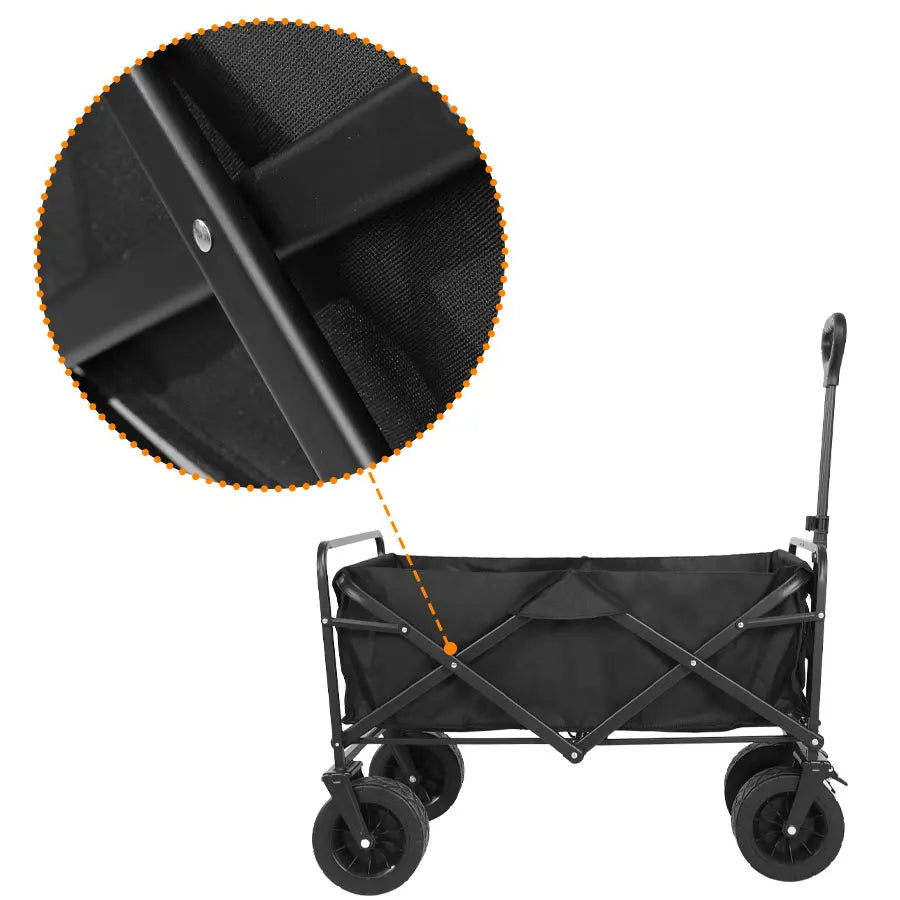 Heavy-Duty Folding Utility Wagon – Collapsible Trolley Cart for Beach, Camping & Garden Use